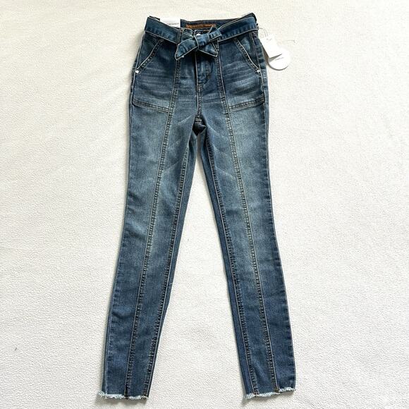 NWT Joe’s Girl Sara Jean Medium Wash Blue Rinse Raw High Rise Super Skinny 10 - Picture 1 of 12